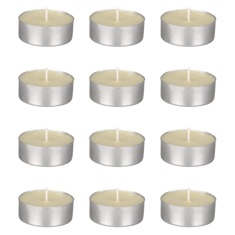 Mega Candles شموع ميغا 12 قطعة شموع شاي كبيرة بدون رائحة، شمعة شمع مضغوط بمدة احتراق 12 ساعة، ديكور منزلي، حفلات زفاف، مناسبات، أحداث، تأملات، هدوء، سبا - Image 1